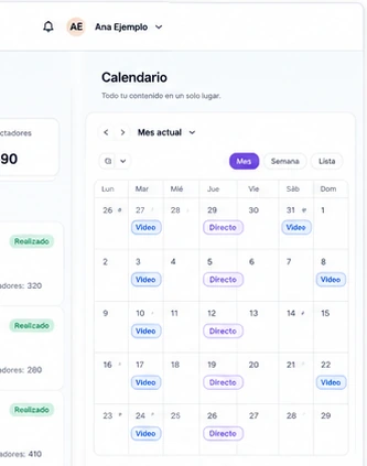 Vista de calendario